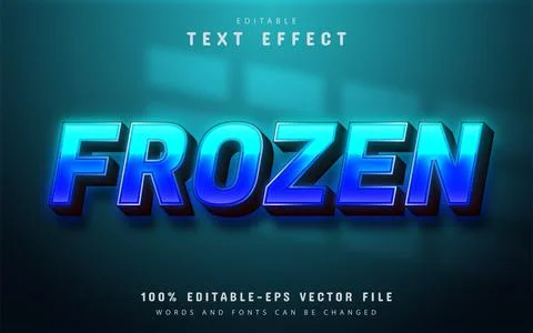 Frozen 3d text effect editable Stock Illustration