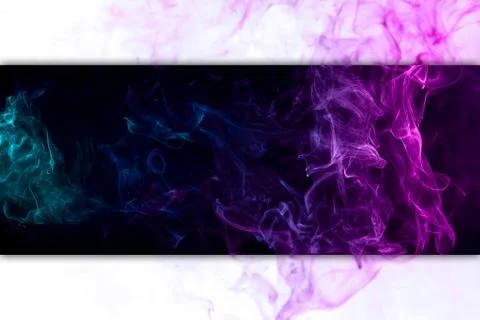 Frozen abstract movement of  explosion smoke multiple colors blue and pink  o Stock Photos