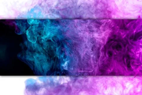 Frozen abstract movement of  explosion smoke multiple colors blue and pink  o Stock Photos