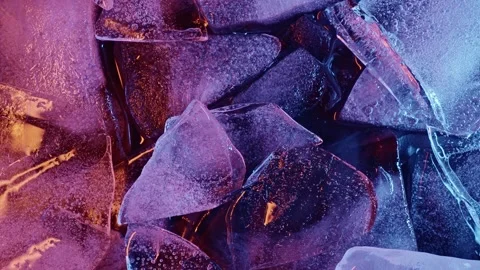 Frozen abstraction red and blue colors with an ice cube Stock Footage 239322906