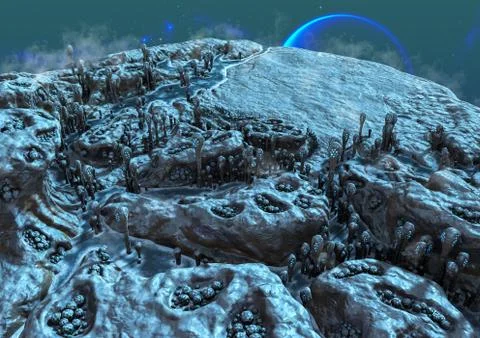 Frozen alien land Stock Illustration