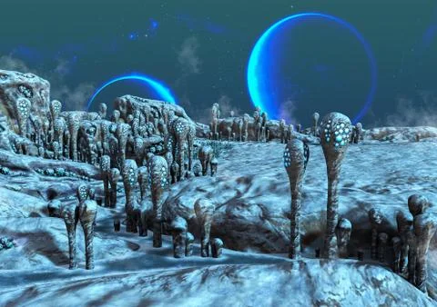 Frozen alien land Stock Illustration
