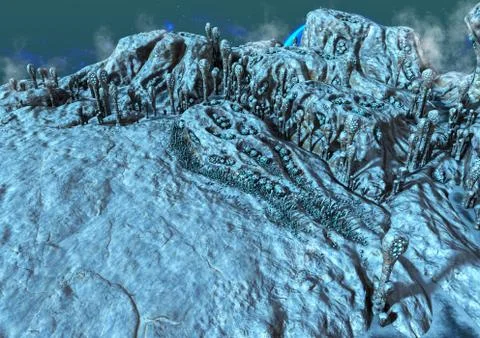 Frozen alien land Stock Illustration