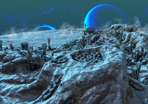 Frozen alien land Stock Illustration