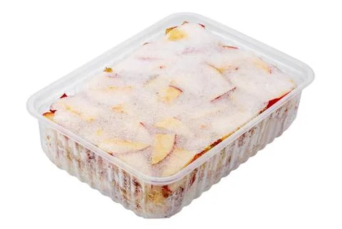 Frozen apples isolated on white background. Harvesting products for a long sh Stock Photos