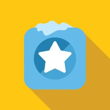 Frozen application icon showing white star on blue and yellow background Illustrazione stock