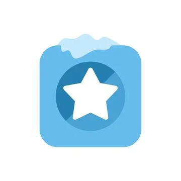 Frozen application icon showing white star on blue background Illustrazione stock