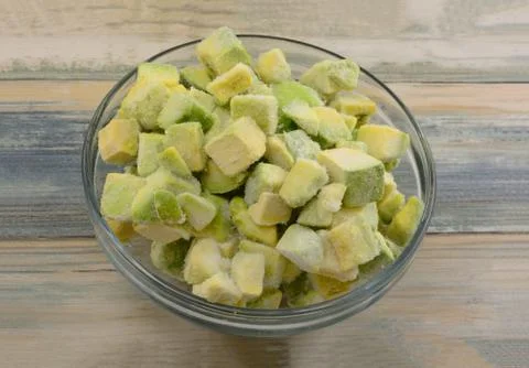 Frozen avocado chunks Stock Photos