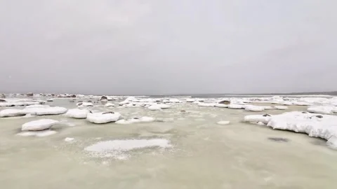 Frozen-baltic-sea-rocks-winter-coast-estonia-4k.mp4 Stock Footage 330007781