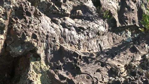 Frozen basalt lava rocks - Geological Formation and Geologic Closeup Stock Footage 339703198