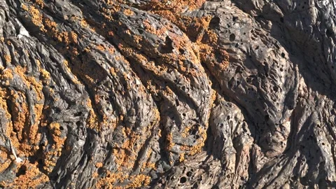 Frozen basalt lava rocks - Geological Formation and Eruption History Stock Footage 339703209