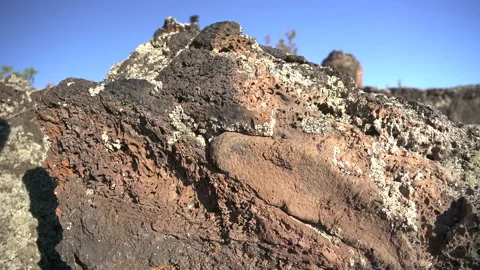 Frozen basalt lava rocks - Volcanic Formation and Geological Sample Stock Footage 339705014