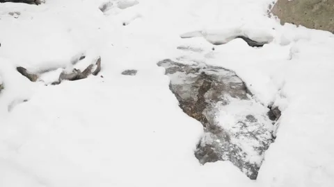 Frozen beautiful waterfall in 4k resolution gorge beautiful landscape Stock Footage 170028282