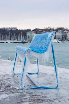Frozen bench Stock Photos