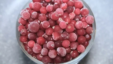 Frozen berries, close-up. Full hd video Stock Footage 72106175
