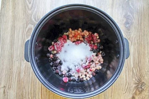 Frozen Berry Compote In A Multicooker3 Stock Photos