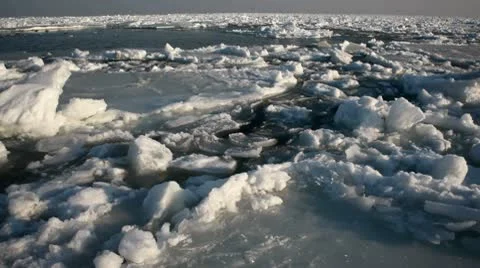 Frozen Black Sea with Moving Ice Stock Footage