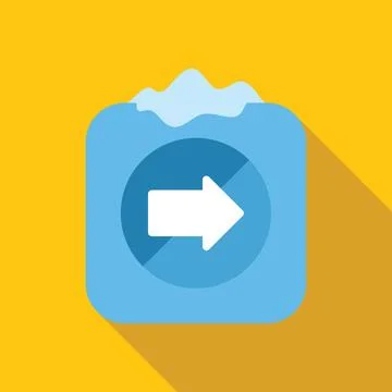 Frozen blue app button showing white arrow pointing right Stock Illustration