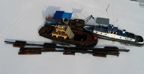 Frozen Boat Stock Photos