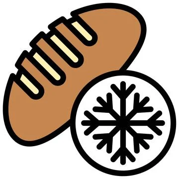 Frozen Bread icon, Bakery and baking related vector Stock Illustration