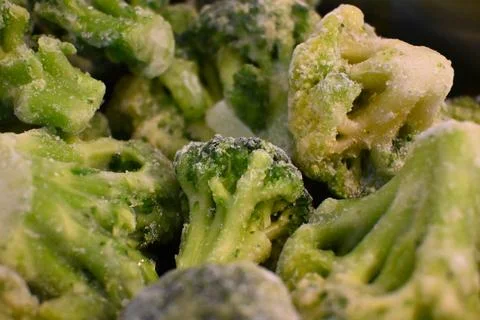 Frozen broccoli florets Fotos Stock