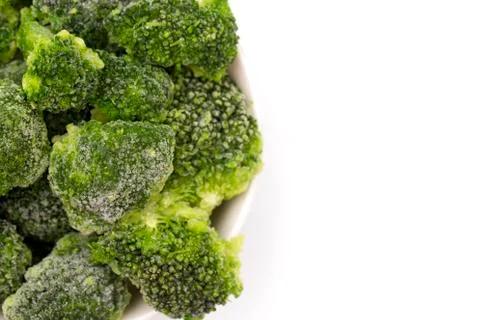 Frozen Broccoli Isolated on a White Background Stock Photos