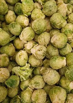 Frozen Brussels sprouts as background Stock-Fotos