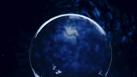 Frozen bubble winter holidays background Stock Footage 100535567