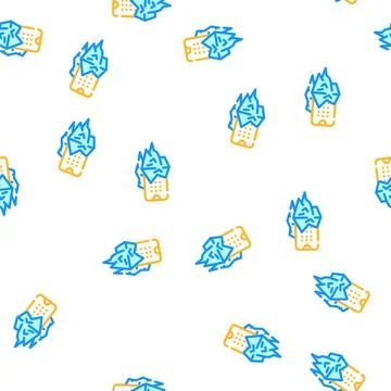 Frozen calls of call center vector seamless pattern Stock Illustration