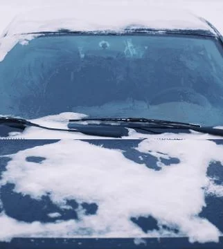 Frozen car in the snow Stock Photos