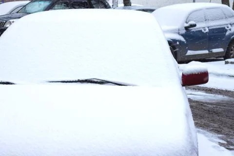 Frozen car windscreen Stock Photos