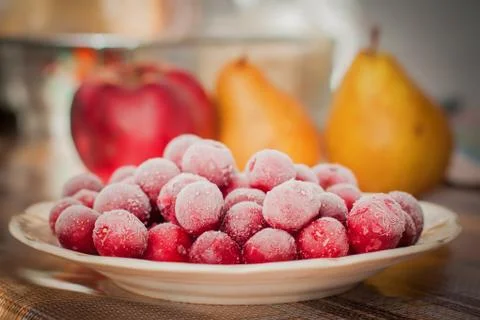 Frozen cherry Stock Photos