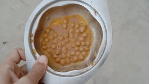 Frozen Chickpea Curry Prepared Early in the Morning Stock Footage 346937900