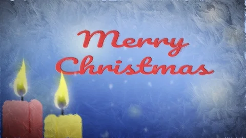 Frozen christmas background with candles. Includes Social Media Aspect Ratio. Stock Footage