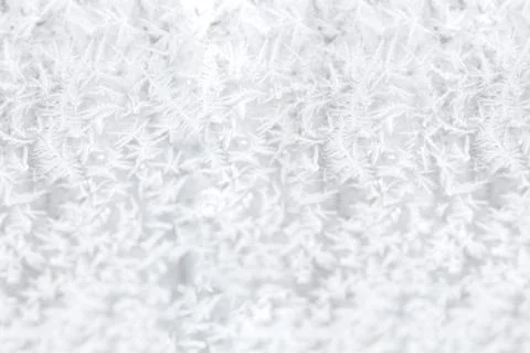 Frozen christmas window white background Stock Photos