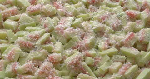 Frozen chunks of watermelon rind. Background texture Stock Footage 311674636
