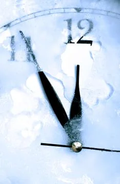 Frozen clock Stock Photos