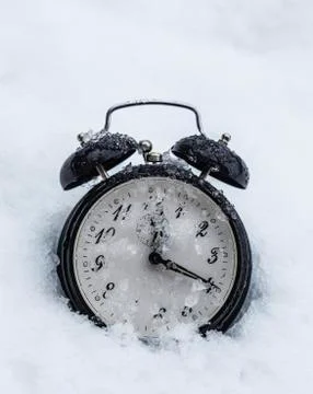 Frozen clock Stock Photos