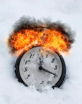 Frozen clock Stock Photos