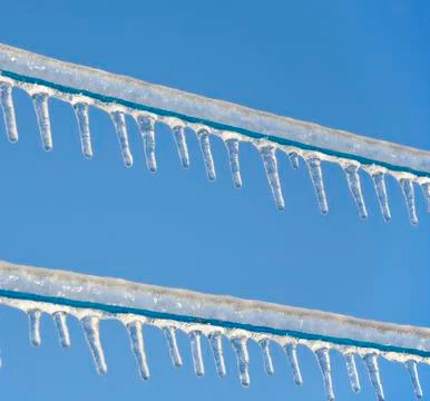 Frozen clothesline Stock Photos
