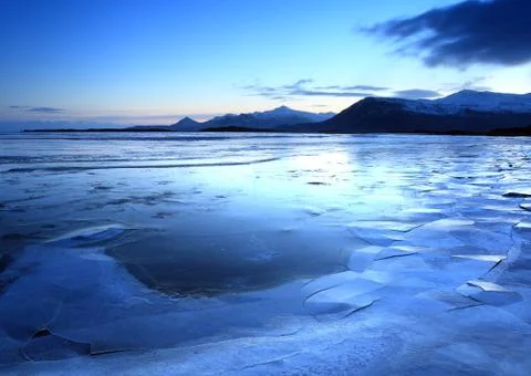 Frozen coast in iceland Stock Photos