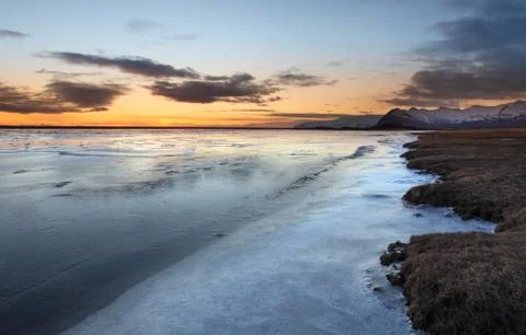 Frozen coast in iceland Stock Photos