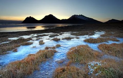 Frozen coast in iceland Stock Photos