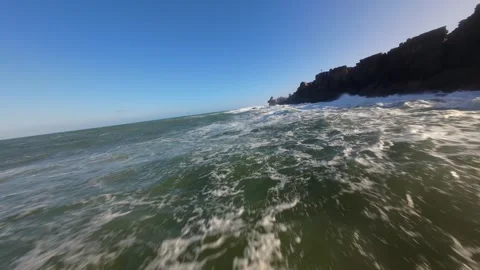 Frozen coastline where ocean meets ice Video stock 346077202