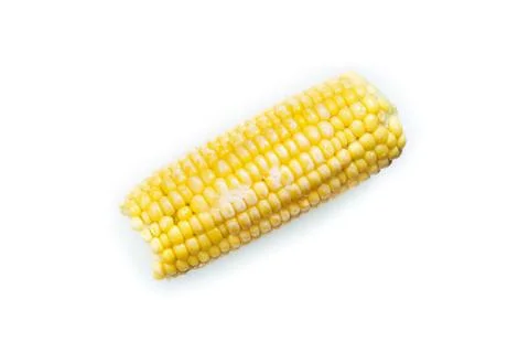 Frozen cob of corn. Isolated Stock Photos