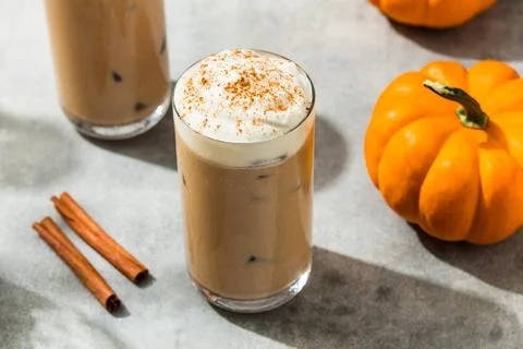 Frozen Cold PSL Pumpkin Spice Latte Stock Photos