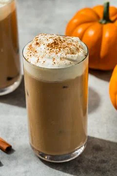 Frozen Cold PSL Pumpkin Spice Latte Stock Photos