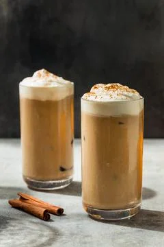 Frozen Cold PSL Pumpkin Spice Latte Stock Photos