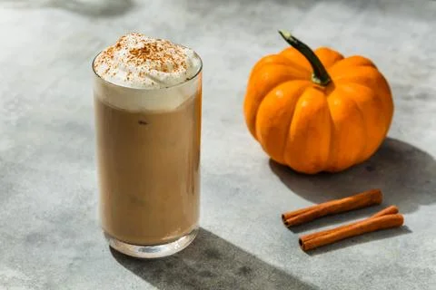 Frozen Cold PSL Pumpkin Spice Latte Stock Photos