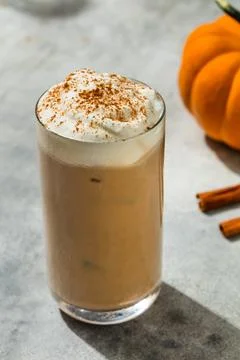 Frozen Cold PSL Pumpkin Spice Latte Stock Photos